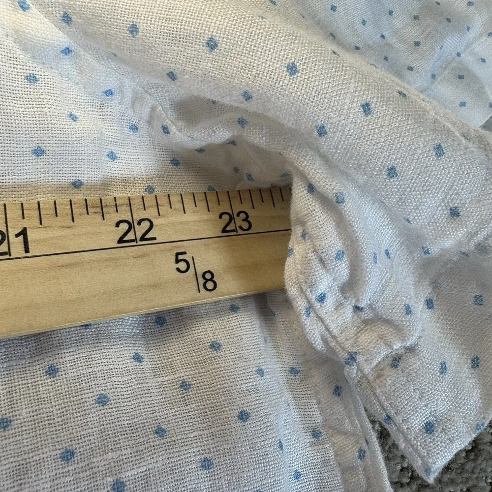 Daniel Hechter Shirt‎ MENS 2XL 100% Linen Blue Dots Short Sleeve Button Down - Picture 3 of 7